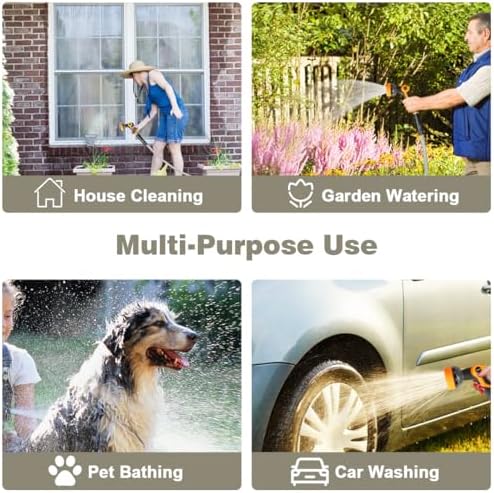Omont Metal Garden Hose 50FT, Heavy Duty 304 Stainless Steel Water Hoses with Nozzle, Flexible Garden Hose, Lightweight, Rust Proof, No-Kink & Tangle for Yard, Outdoor, RV - Image 3