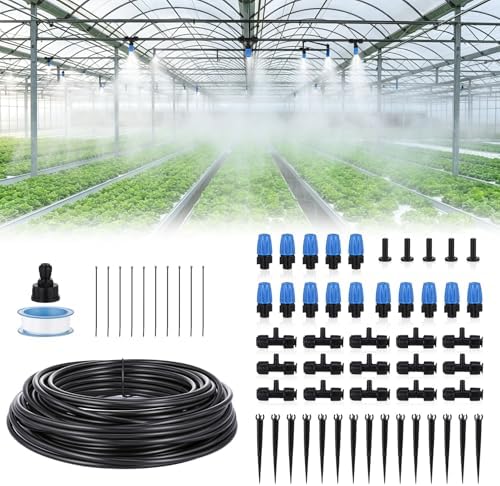 New Quick Connect Drip Irrigation System, Automatic Mist Irrigation Kit with Replaceable Tubing and Misting Nozzles for Garden, Greenhouse and Lawn by Unknown