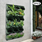 36 Pockets Vertical Wall Planter, Wall Mounted Flower Pot Holder with 180LB Capacity,10.56 oz Self Watering Pots & 36 Non-Woven Bags for Indoor Outdoor Herbs,Flowers,Strawberries (Army Green) - Image 4