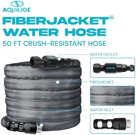 Aqua Joe AJFJ050-58-XT1 New and Improved - Aqua Joe 50-Ft x 5/8-Inch FiberJacket Garden Hose - Image 6