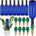 SiliFine 8 Set Plant Watering Devices Include Self Watering Spikes and 26 oz Plastic Bottles Plant Waterer Devices with Adjustable Control Valve Switch Indoor Outdoor (Blue) by SiliFine