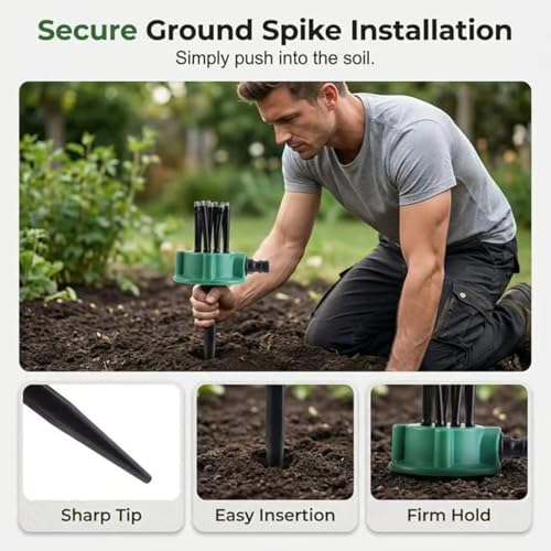 360° Coverage Precision Garden Irrigation Sprinkler, Automatic Multi Heads Sprinkler with Flexible Nozzles, 360 Degree Garden Automatic Multi Sprinkler for Yard Large Area (4pcs) - Image 4