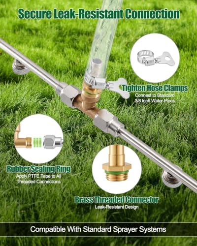 10 Nozzle Sprayer Boom, Stainless Steel Garden Sprayer Wand Extension - Image 5