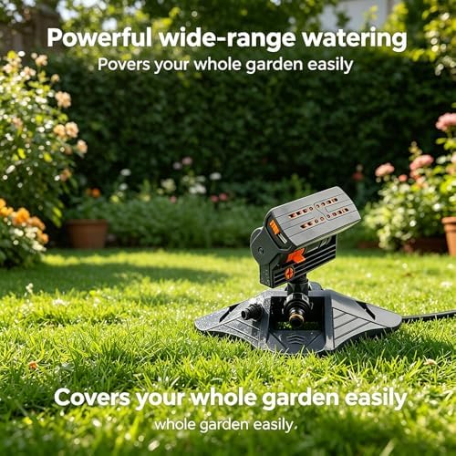Sakerplus Adjustable Oscillating Sprinkler, Wide Coverage Lawn Sprinkler with Flow Control, 4 Spray Patterns, Dual Filtration, Metal Hose Connector for Yard Garden Grass (4set) - Image 7