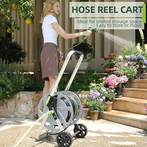 Garden Hose Reel Cart, Holds 75-150 Feet of 5/8" Hose - Image 2
