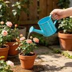 1L Retro Metal Painted Watering Can with Long Spout & Handle - Image 4