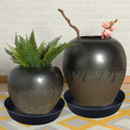 25 Inch Extra Large Planter Saucer, Extra-Deep 4.25 in Black Drip Trays for Flower Pot, Heavy Duty Drainage Tray Indoors No Holes, Plastic Plant Plate Water Catcher for Pots Base 19 20 21 22 in - Image 4