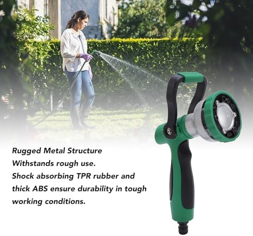 Garden Hose Nozzle Heavy Duty High Pressure Sprayer with 6 Watering Patterns, Ergonomic Metal and ABS Construction for Car Washing and Plant Watering - Image 6