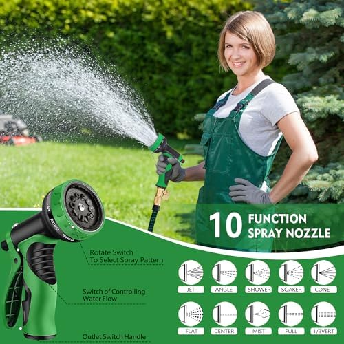 Expandable Garden Hose - 25 ft Expanding Water Hoses, No Kink Lightweight Flexible Hose with 3/4" Solid Fittings and 3-Layer Latex Cores - 25ft Retractable Stretch Car Washing Pipes - Image 5