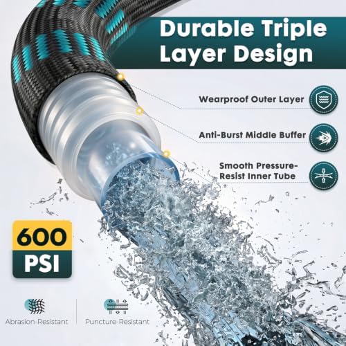 Garden Hose 100FT, Lightweight Water Hose for Lawn,Gardening - Image 2
