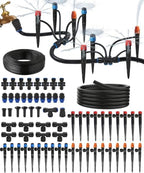 50FT Main Tube 1/2" Drip Irrigation System Kit with 55 Adjustable Nozzles by ELDEROAKI