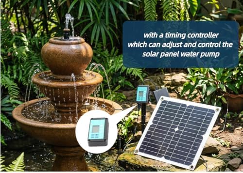 generic 50W Solar Panel 22W Water Fountain Pump Kit with Battery Box & Timer Controller, 12V DC Solar Powered Pond/Fountain/Submersible Pump for Garden, Outdoor, Pool - Image 3