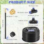 M METERXITY 1-Set Drip Irrigation System, 98Ft 1/2" Hose Garden Watering Misting System with 30pcs 360° Adjustable Copper Nozzles for Greenhouse/Yard/Lawns, Atomizing Watering Accessories - Image 3