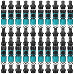 Threlaco 20 Pack Garden Hose Quick Connect with Shut Off Valve,3/4" Plastic Water Hose Connector Fittings,40 Male Adapters & 40 Washers for Sprinkler Nozzle Watering Repair by Threlaco