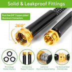 Garden Hose 100 ft, 2026 New No Kink Flexible Water Hose 100ft, 10 Function Nozzle, Leak-proof Solid Metal Fittings, High Density Outer Fabric, Durable Inner PVC Core, Ultra Lightweight & Portable - Image 4