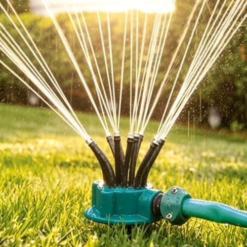 Coverage Precision Garden Irrigation Sprinkler, Automatic Rotating Lawn Sprinkler System, Large Area Coverage, Multi-Adjustable Flex Design, Water Saving with Heavy Duty Spike Base (3pcs) - Image 7