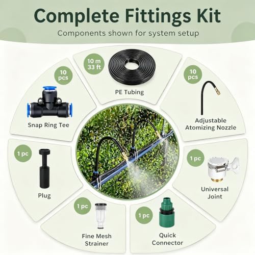 Fence-Mounted Garden Drip Irrigation System Kit | Adjustable Water Output, Bendable Nozzles, Quick-Connect, Easy Installation (20cm Nozzle, 32.8ft) - Versatile Watering Solution - Image 4
