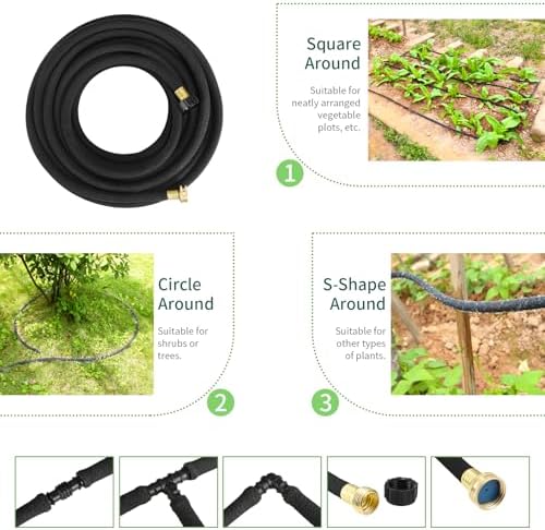 TLGREEN 100ft 1/2" Heavy-Duty Soaker Hose Kit with Solid Brass Connectors - Image 3
