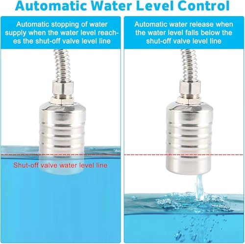 3 Pack Water Float Valve For Water Tank,1/2" to 3/4'' Fully Automatic Water Level Control Float Valve, 304 Stainless Steel Water Trough Float Valve For Water Tank Pool Livestock Troughs Distille - Image 3