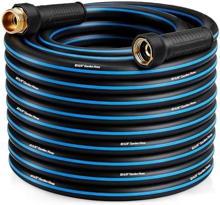 Water Hose 75FT Non-expandable, Durable Outdoor Rubber Hoses with Leak-proof Male to Female Fittings，Portable Garden Hose Manguera Para Jardin for Yard，Lawn Watering, Car Wash by Unknown