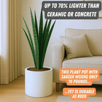 Fox & Fern Large Planter for Indoor or Outdoor, White Matte, 12 Inch - Image 4