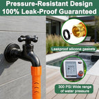 Garden Hose, 100Ft Ultra Flexible Water Hose, with 10 Function Sprayer,Ultra-Lightweight,Leak-Proof,Non-Slip Swivel Handles, Non-Kink Hoses for Yard, Lawn,Outdoor(OrangeBlack,100Ft) - Image 3