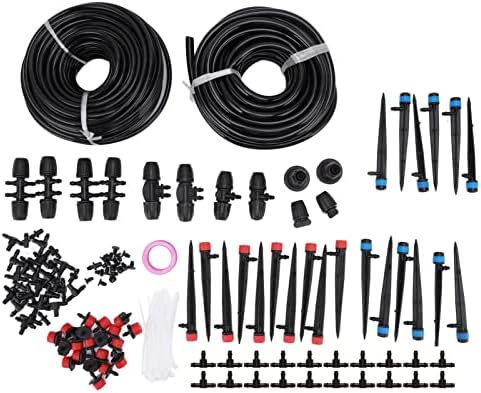 30m 4/7 Garden Automatic Drip Irrigation Kit, Micro Watering System for Plants, Efficient Mist Cooling Irrigation Set with 20 Nozzles and 30 Connectors, Ideal for Greenhouse, Balco by Unknown