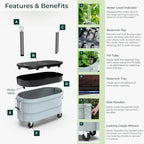 Permasteel Self-Watering Garden Bed, Rolling Planter for Vegetables, Flowers, Herbs, and Fruit, Outdoor Indoor, Caster Wheels, Blue - Image 7