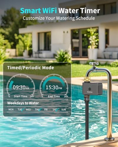 WiFi Water Timer Brass Inlet, 2.4GHz Smart Sprinkler Timers, 1 Zone Hose Timer with WiFi Hub, Voice/App Control with Alexa & Google Assistant, Auto/Manual Watering, Rain Delay, for Garden, Yard, Lawn - Image 4
