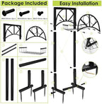 Garden Hose Holder, Metal Hose Storage Rack Holds 150Ft Hose, Freestanding Water Hose Reel Stand for Outside Garden Yard Lawn - Image 7