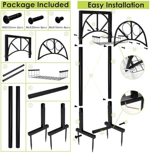 Garden Hose Holder, Metal Hose Storage Rack Holds 150Ft Hose, Freestanding Water Hose Reel Stand for Outside Garden Yard Lawn - Image 7