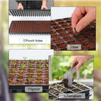 20Pack 200-Cell Seed Starter Trays with Base Tray & Dibber for Gardening. - Image 4