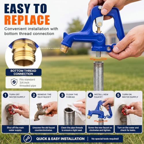 Shimeyao Frost Free Yard Hydrant Head Assembly Complete Repair Kit, Blue - Image 5