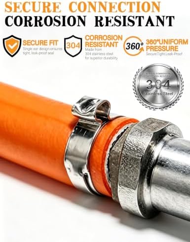 500PCS 20 Size Single Ear Hose Clamp Kit and PEX Crimping Tool,Cinch&Remove - Image 5