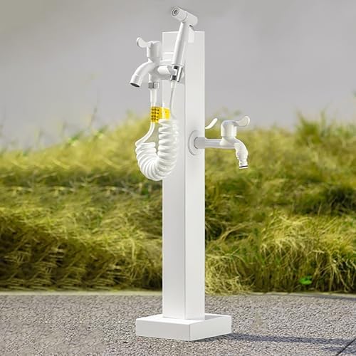 304 Stainless Steel Garden Water Column with Faucet, Frost-Proof Outdoor Hose Connector, Yard Hydrant for Irrigation & Cleaning - Durable White Design by Unknown