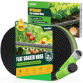 RAINPOINT 50FT Flat Soaker Hose, Flexible & Leakproof Drip Hose with Anodized Aluminum Fittings, Double Layer 80% Water-Saving Gardening Irrigation Hose, Green by RainPoint
