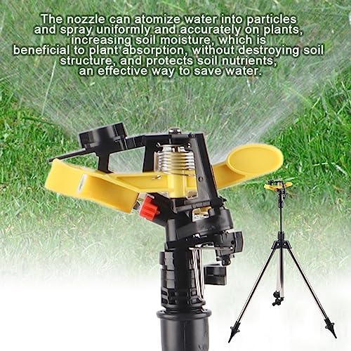 Stainless Steel Tripod Lawn Rotating Atomizing Sprinkler, Adjustable Garden Water Sprinkler 30 to 360 Degree Spray, 45 to 89cm Height for Gardeners Lawn Plant Watering - Image 5