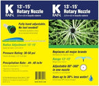 K Rain 80°-360° Adjustable Rotary Nozzle 13'-15', 6 Pack - Image 3