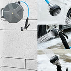 Maxcarl Retractable Water Hose Reel 1/2 in x 65 ft with Spray Gun, Wall Mounted High Pressure Hose Reel - Image 6