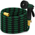 50 FT Premium Non-Expanding Garden Hose Ultra Lightweight, 50FT Watering Hose with 10 Function Nozzle, Kink & Tangle-Free, Leakproof & Pressure Resistant for Yard/Lawn/Camping (Black&Green) by StartYourHappyGardenLife