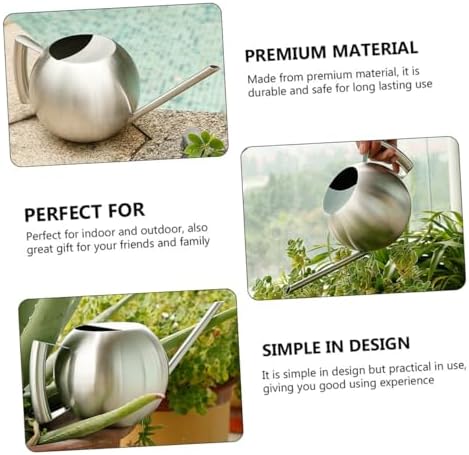 Lurrose Stainless Steel Watering Pot Long Spout Indoor Outdoor Gardening Kettle Plant Water Bottle with Ergonomic Handle and Opening for Succulents and Bonsai - Image 4
