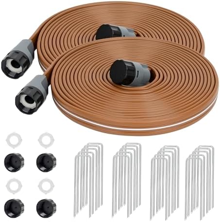 Sprinkler Soaker Hose 50 FT, Watering Hose with Holes for Garden 25ft 2pack by MakeYourGardenBeautiful