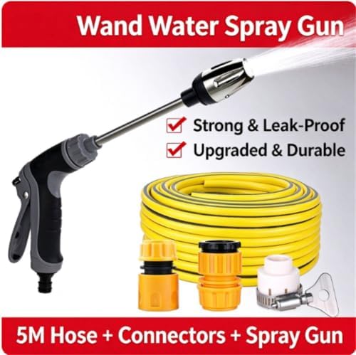 Long Wand Car Wash Water Gun for Standard Garden Hose (T8-GUN-3C-5M-TUBE-019) - Image 2