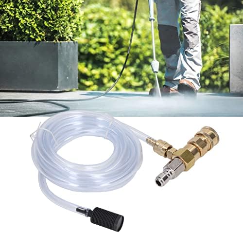 ViaGasaFamido Pressure Washer Chemical Injector Kit, Adjustable Downstream Soap Dispenser for Pressure Washer Brass Stainless Steel 5000 PSI 14 Inch Nozzle 38 Inch Connector 98 Ft Hose - Image 4