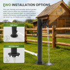 Outdoor Stainless Steel Water Column Garden Water Tap, 23.6in Tall Hose Stand with Side/Bottom Inlet Faucet, Freeze Proof Vertical Water Hydrant for Exterior Patio Backyard Lawn (Round Shape) - Image 3