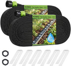 Soaker Hose 100 FT, Flat Soaker Hose for Garden, Water-Saving, 50ft 2 pack by MakeYourGardenBeautiful
