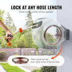 Happybuy Retractable Hose Reel - 130 ft x 1/2 inch Garden Water Hose with 180° Swivel Bracket, 9-Pattern Nozzle, Automatic Rewind, Lock at Any Length, Slow Return System - Image 4