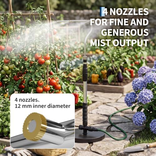 Standing Misters for Outside Patio with T-Bar 4 Nozzles & 10ft water hose - Image 4