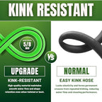 50ft Garden Hose 5/8”, Flexible Water Hose with Swivel Grip, Kink Resistant and Leakproof Brass Fittings for Lawn, Garden & Car Wash (50 Feet) - Image 3