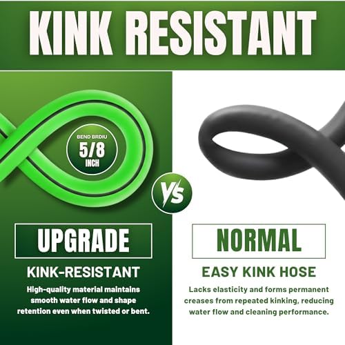 50ft Garden Hose 5/8”, Flexible Water Hose with Swivel Grip, Kink Resistant and Leakproof Brass Fittings for Lawn, Garden & Car Wash (50 Feet) - Image 3